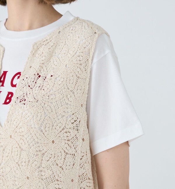 MACPHEE「ウィンドミルクロシェ ノースリーブワンピース」|ワンピース|