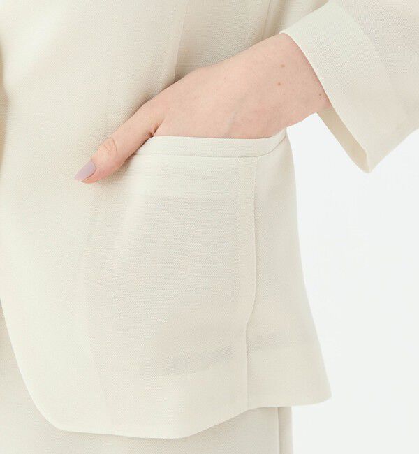 Ballsey「ドライメッシュストレッチ Vカラー1Bジャケット」|ノーカラージャケット|