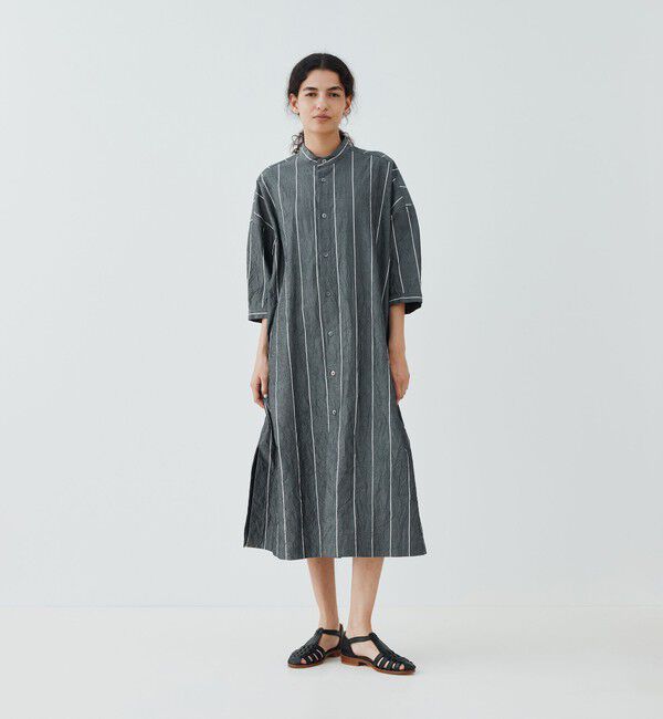 GALERIE VIE「 ワッシャーブロード ドロップショルダーシャツワンピース」|ワンピース|