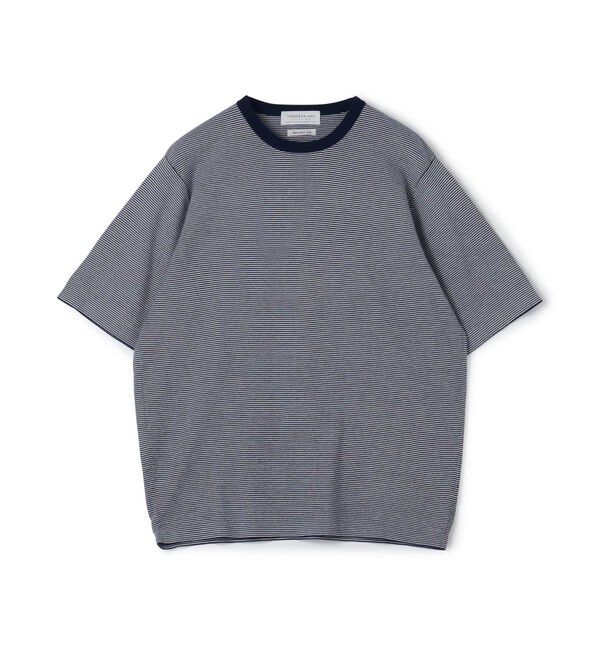 TOMORROWLAND MENS「TOMORROWLAND tricot シーアイランドコットン ハーフスリーブクルーネックニット」|ニット・セーター|66 ブルー系