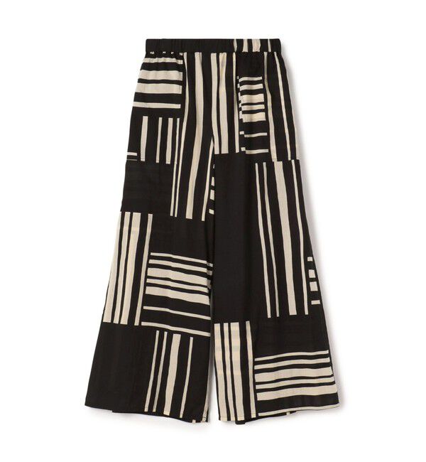 GALERIE VIE「ランドレイヤープリント イージーワイドパンツ」|その他|18 ブラック系