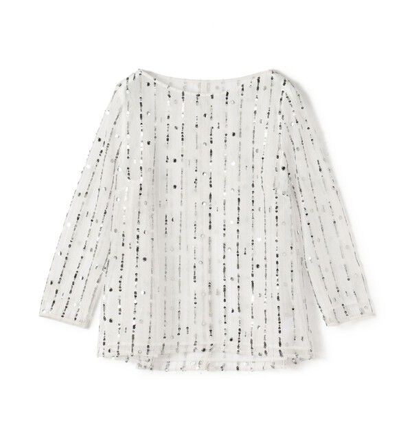 Ballsey「ドロップスパングルエンブロイダリー ボートネックブラウス」|シャツ・ブラウス|81 ホワイト系