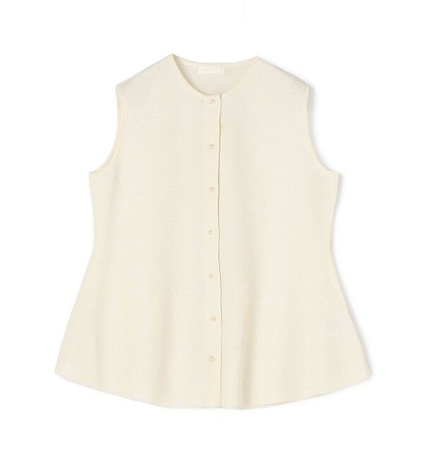 Ballsey「パールメッシュコンビ ペプラムプルオーバー」|ニット・セーター|11 ホワイト