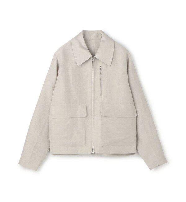 TOMORROWLAND MENS「リネンキュプラ ジップアップブルゾン」|ブルゾン・スタジャン|41 ライトグレー