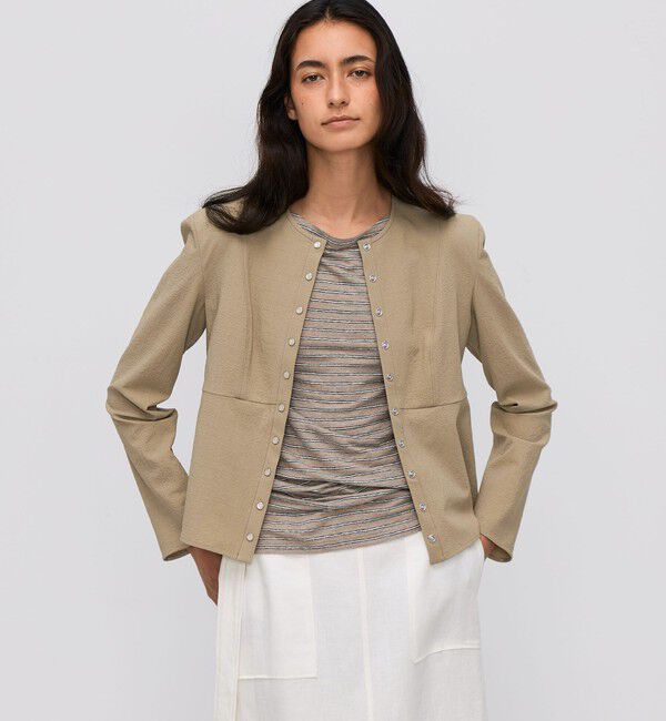 BACCA「シアサッカー ペプラムブラウス」|シャツ・ブラウス|