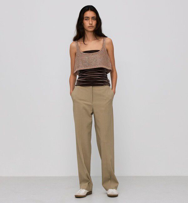 BACCA「シアサッカー スリムストレートパンツ」|チノ|