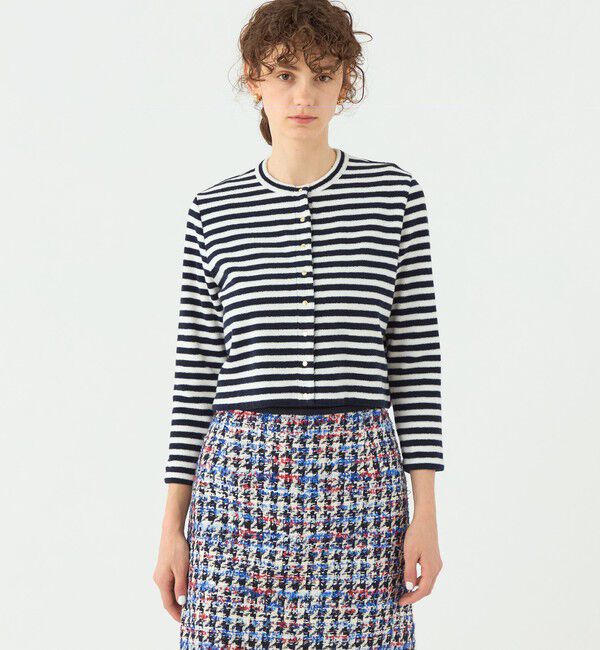 TOMORROWLAND collection「パイルボーダー クルーネックカーディガン」|カーディガン|