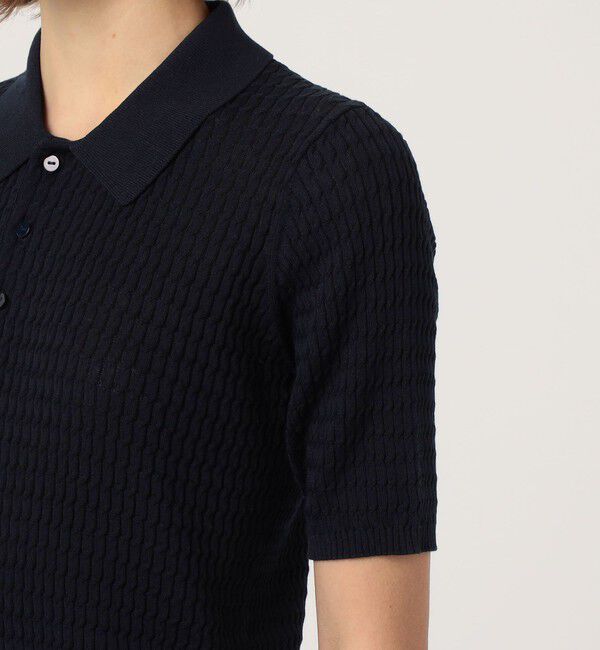MACPHEE「コットンナイロンケーブル ポロプルオーバー」|ニット・セーター|