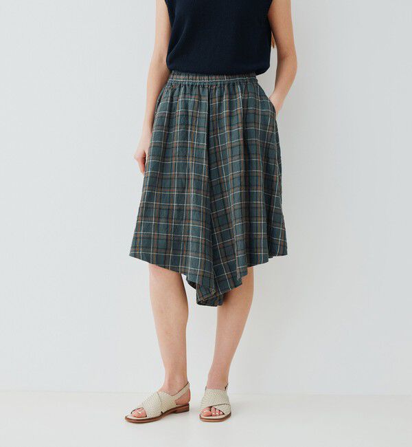 GALERIE VIE「ランダムリネン フレアハーフパンツ」|キュロット|