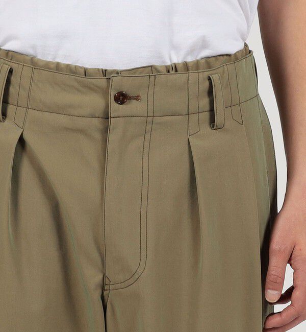 TOMORROWLAND MENS「コットンポリアミドシャンブレー 2プリーツ イージーパンツ」|チノ|