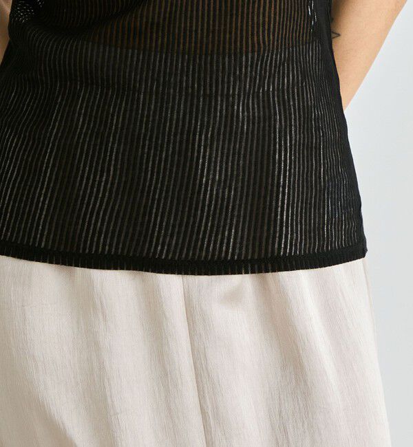 Edition「シアーストライプ ハーフスリーブトップス」|Tシャツ・カットソー|