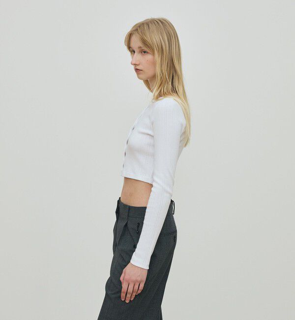 DES PRES「アイレットジャージー クロップドカーディガン」|カーディガン|