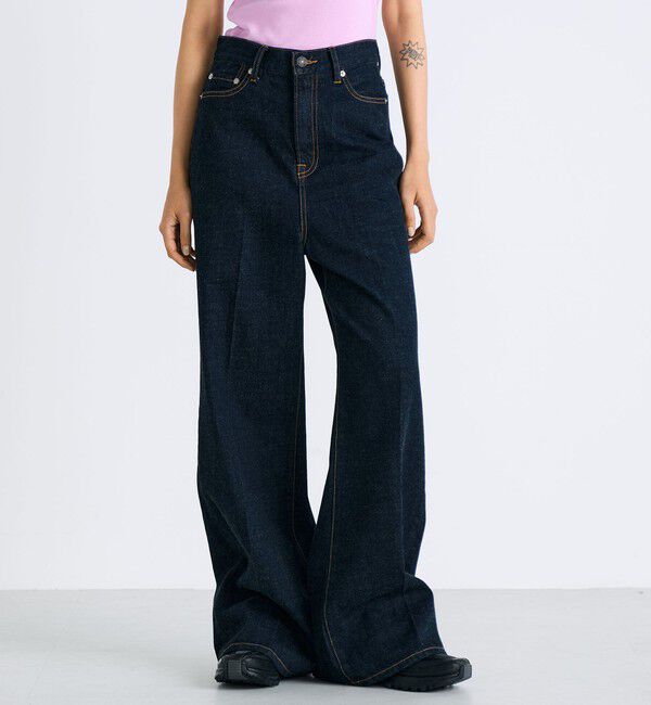 Edition「ワンウオッシュエッセンシャルデニム フレアパンツ」|デニム|