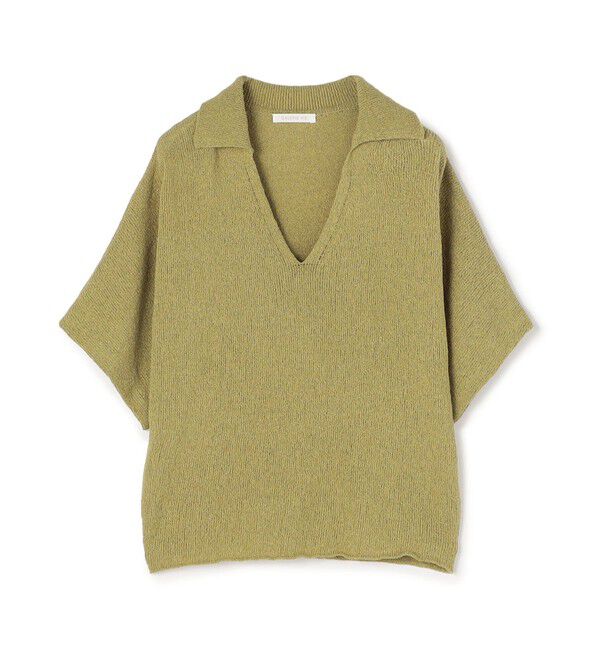 GALERIE VIE「ペーパーウール ポロカラープルオーバー」|ニット・セーター|53 グリーン