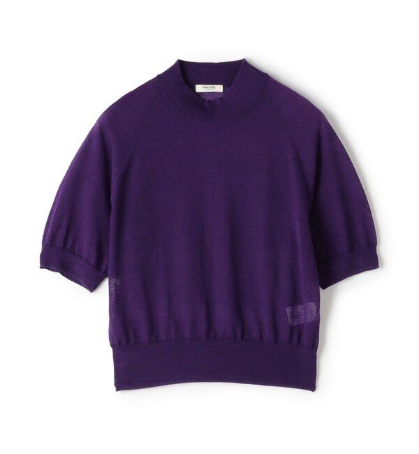 MACPHEE「シアーウールブレンド ハーフスリーブプルオーバー」|ニット・セーター|75 パープル