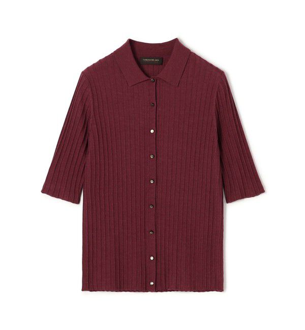 TOMORROWLAND collection「カシミヤシルクリブ ポロカーディガン」|ニット・セーター|37 バーガンディー