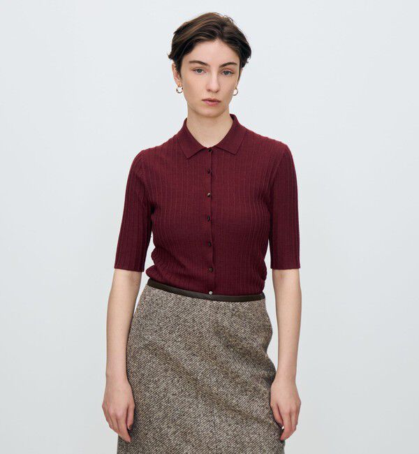 TOMORROWLAND collection「カシミヤシルクリブ ポロカーディガン」|ニット・セーター|