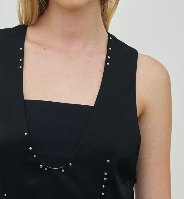 DES PRES「レーヨンサテン ノースリーブトップス」|シャツ・ブラウス|