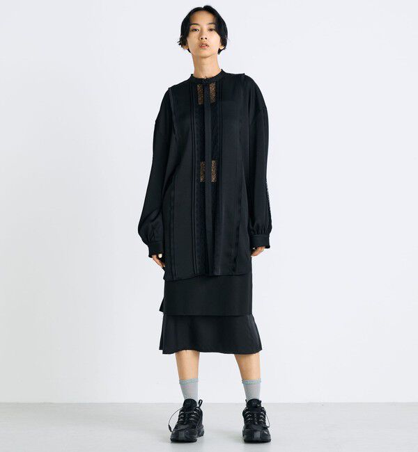 Edition「ジョーゼットレース オーバーサイズドシャツ」|シャツ・ブラウス|