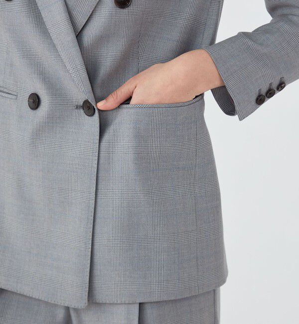 TOMORROWLAND collection「ZELANDER GLEN CHECK ダブルブレストジャケット」|テーラードジャケット|