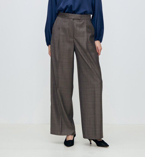 TOMORROWLAND collection「365 GLEN CHECK タックワイドパンツ」|その他|