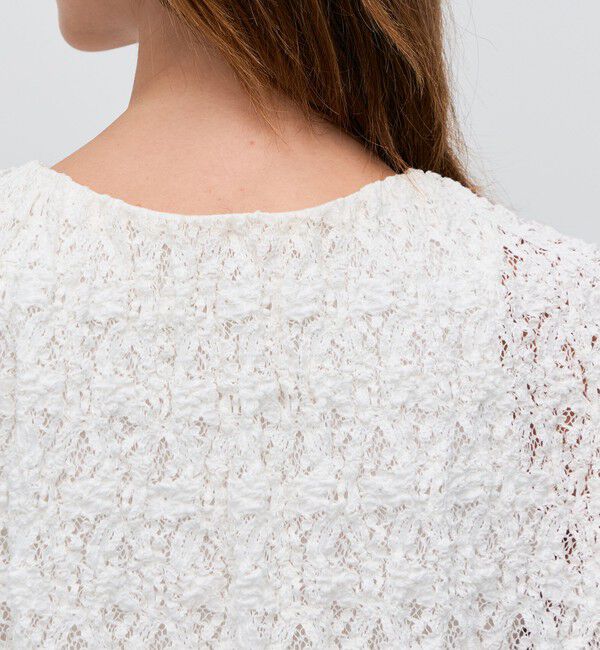 BACCA「ストレッチレース ギャザーノースリーブプルオーバー」|Tシャツ・カットソー|