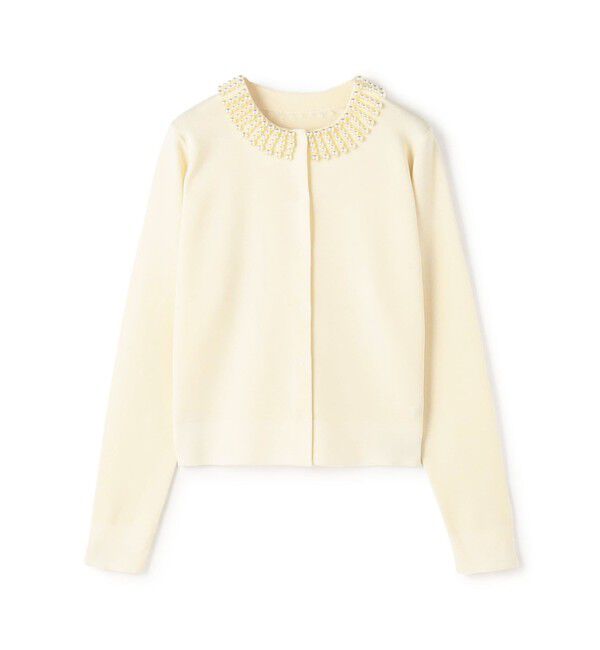 Ballsey「ウールポリエステルパールコンビ クルーネックカーディガン」|カーディガン|11 ホワイト