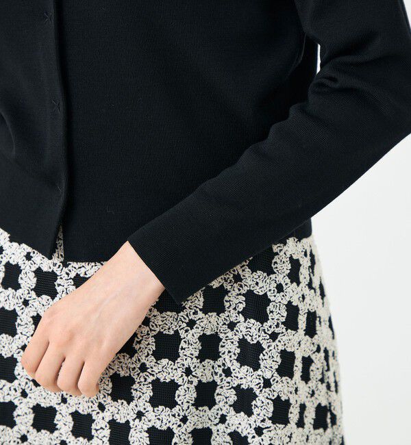 Ballsey「ウールポリエステルパールコンビ クルーネックカーディガン」|カーディガン|