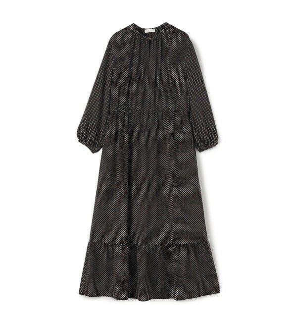 Ballsey「ミニドットプリント ティアードワンピース」|ワンピース|18 ブラック系
