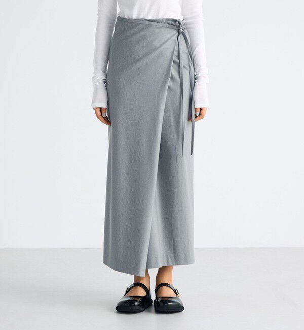 Edition「ストレッチフラノ ラップスカート」|スカート|
