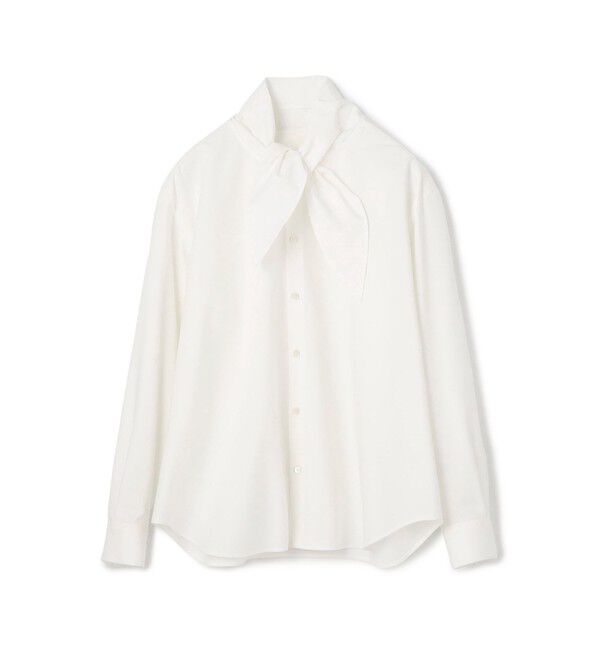MACPHEE「コットンオックスフォード タイ付きブラウス」|シャツ・ブラウス|11 ホワイト