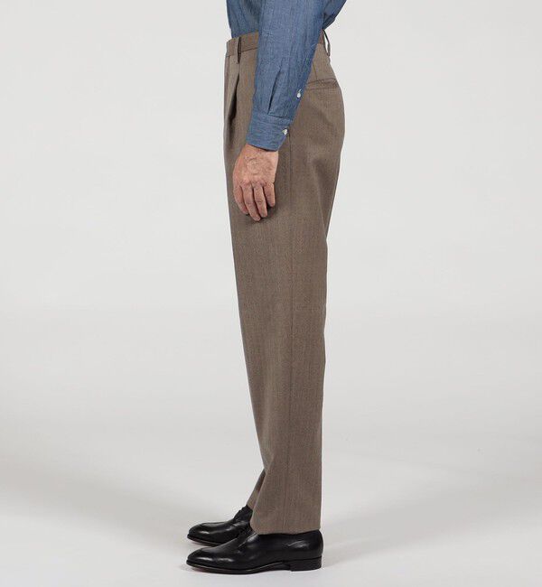 TOMORROWLAND MENS「ウールヘリンボーン 1プリーツスラックス」|スラックス|