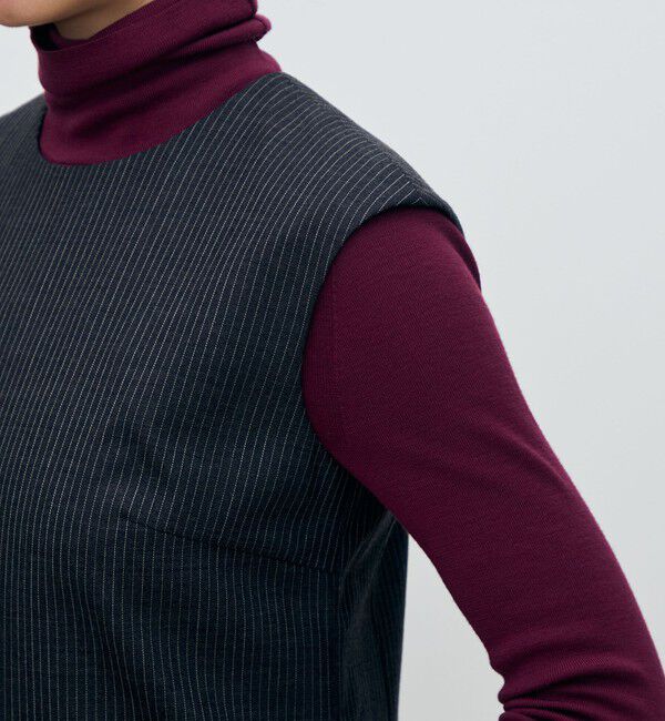 TOMORROWLAND collection「シングルトラックストライプ アシンメトリードレープワンピース」|ワンピース|