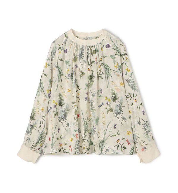 TOMORROWLAND collection「インセクトパフュームプリント ネックギャザーブラウス」|シャツ・ブラウス|14 ホワイト系