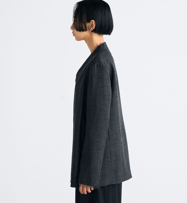 Edition「ウールビエラ ジップジャケット」|ノーカラージャケット|