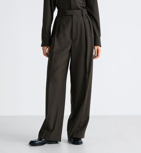 Edition「ウールメルトンポプリン 2タックワイドスラックス」|スラックス|