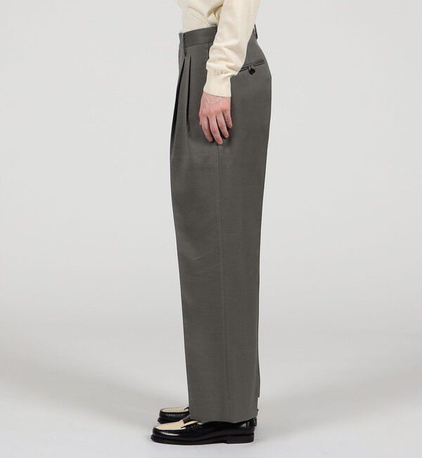 TOMORROWLAND MENS「コットンレーヨン 2プリーツ ワイドストレート バレルパンツ」|スラックス|