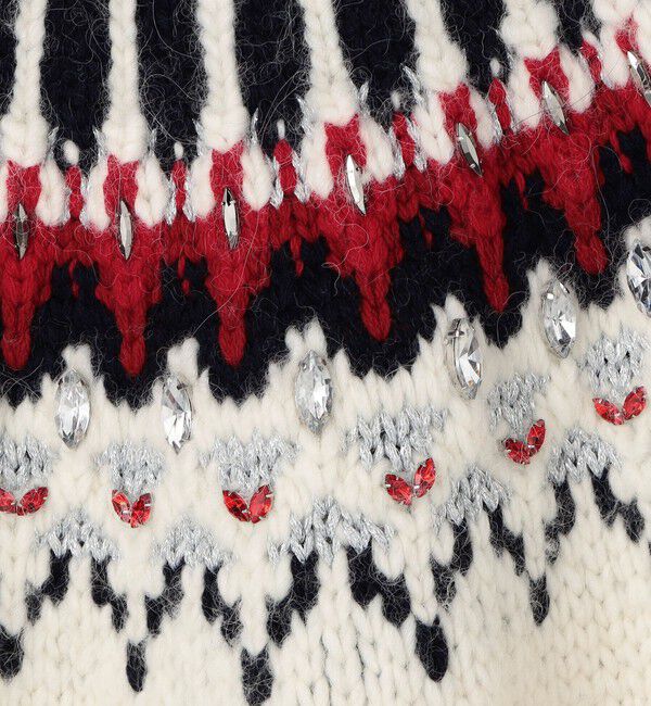 MACPHEE「ビジュージャカード クルーネックプルオーバー」|ニット・セーター|