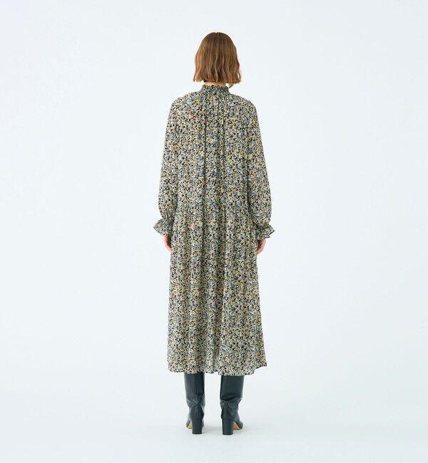 Ballsey「ブローフラワープリント シャーリングロングワンピース」|ワンピース|