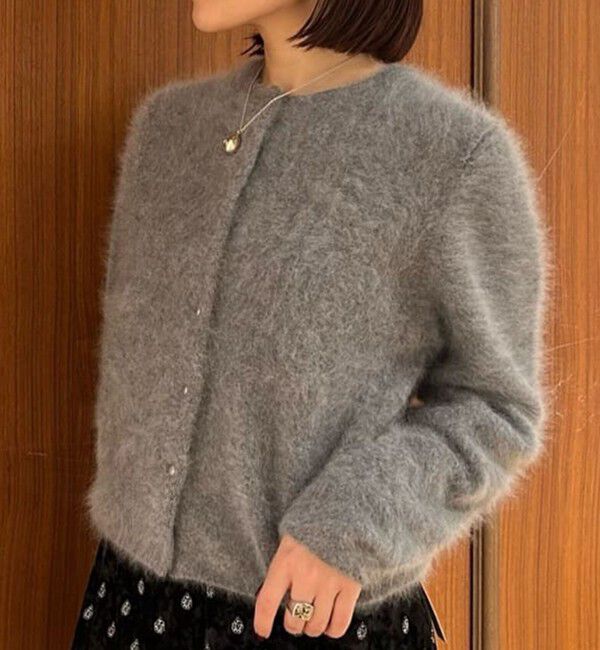 Ballsey「フラッフィーヤーン クルーネックカーディガン」|カーディガン|15 グレー
