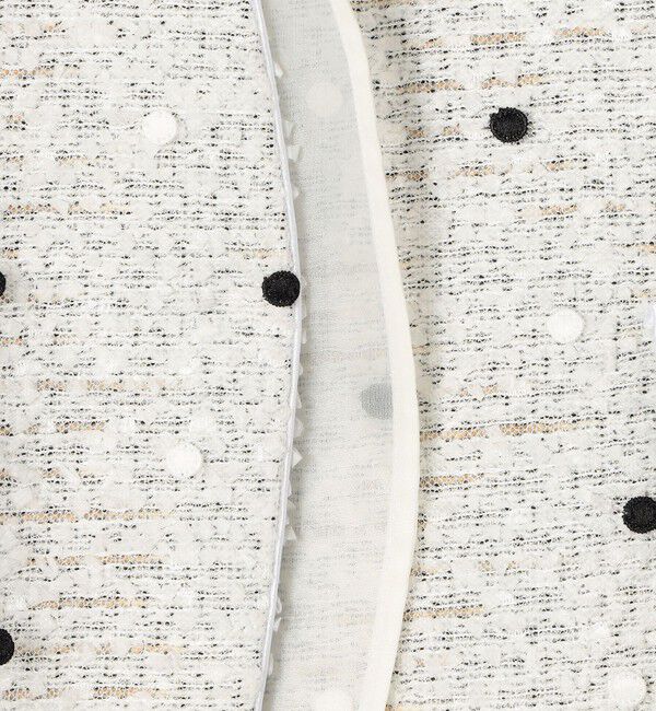 Ballsey「ラッピングツイード Vカラージャケット」|ノーカラージャケット|