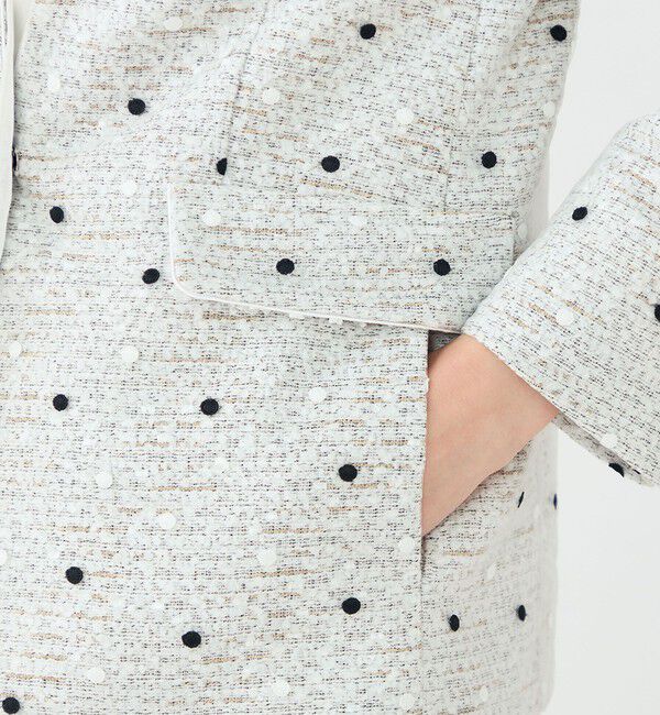 Ballsey「ラッピングツイード Vカラージャケット」|ノーカラージャケット|