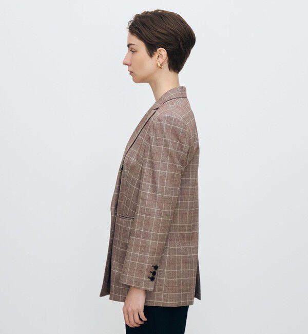 TOMORROWLAND collection「バーガンディウィンドウ ダブルブレストジャケット」|テーラードジャケット|