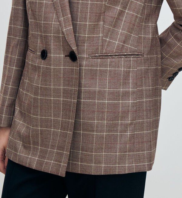 TOMORROWLAND collection「バーガンディウィンドウ ダブルブレストジャケット」|テーラードジャケット|