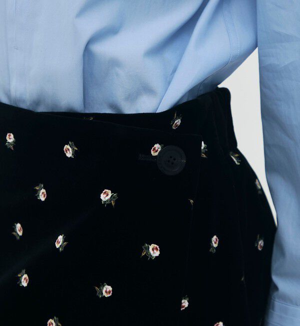 CABaN「ベロア PETIT ROSEプリントミニスカート」|スカート|