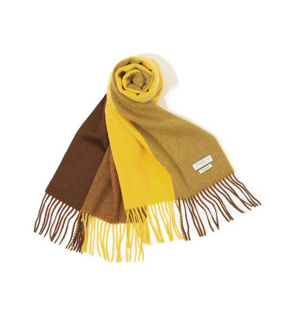 TOMORROWLAND GOODS「TOMORROWLAND カシミヤ パネルチェックマフラー」|マフラー|26 イエロー系