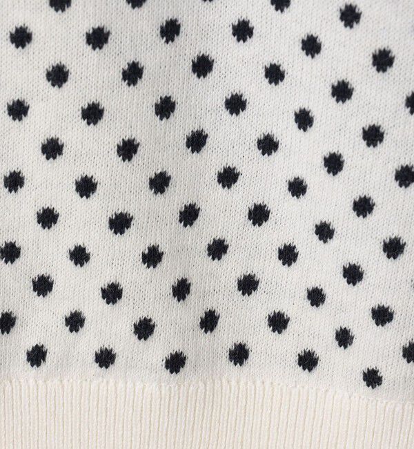 CABaN「コットンカシミヤ ドットジャカードポロカーディガン」|カーディガン|
