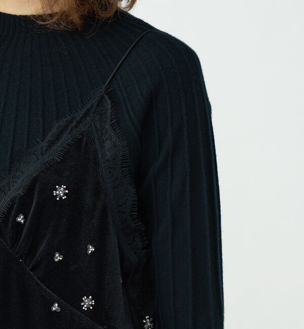 Ballsey「メッシュベロアエンブロイダリー キャミソールブラウス」|キャミソール|