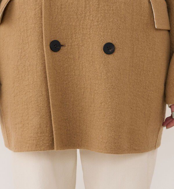 GALERIE VIE「シープライクダブルフェイス ドルマンスリーブコート」|ピーコート|