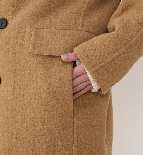 GALERIE VIE「シープライクダブルフェイス ドルマンスリーブコート」|ピーコート|